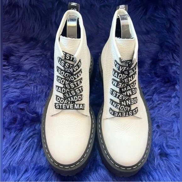 New! STEVE MADDEN “Vlais” Chunky Leather Platform Combat Boots - Picture 7 of 12